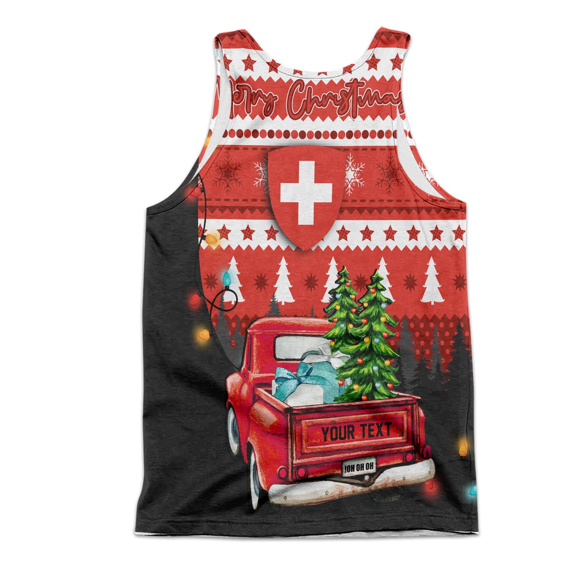 Switzerland Men Tank Top Coat Of Arms Christmas Style