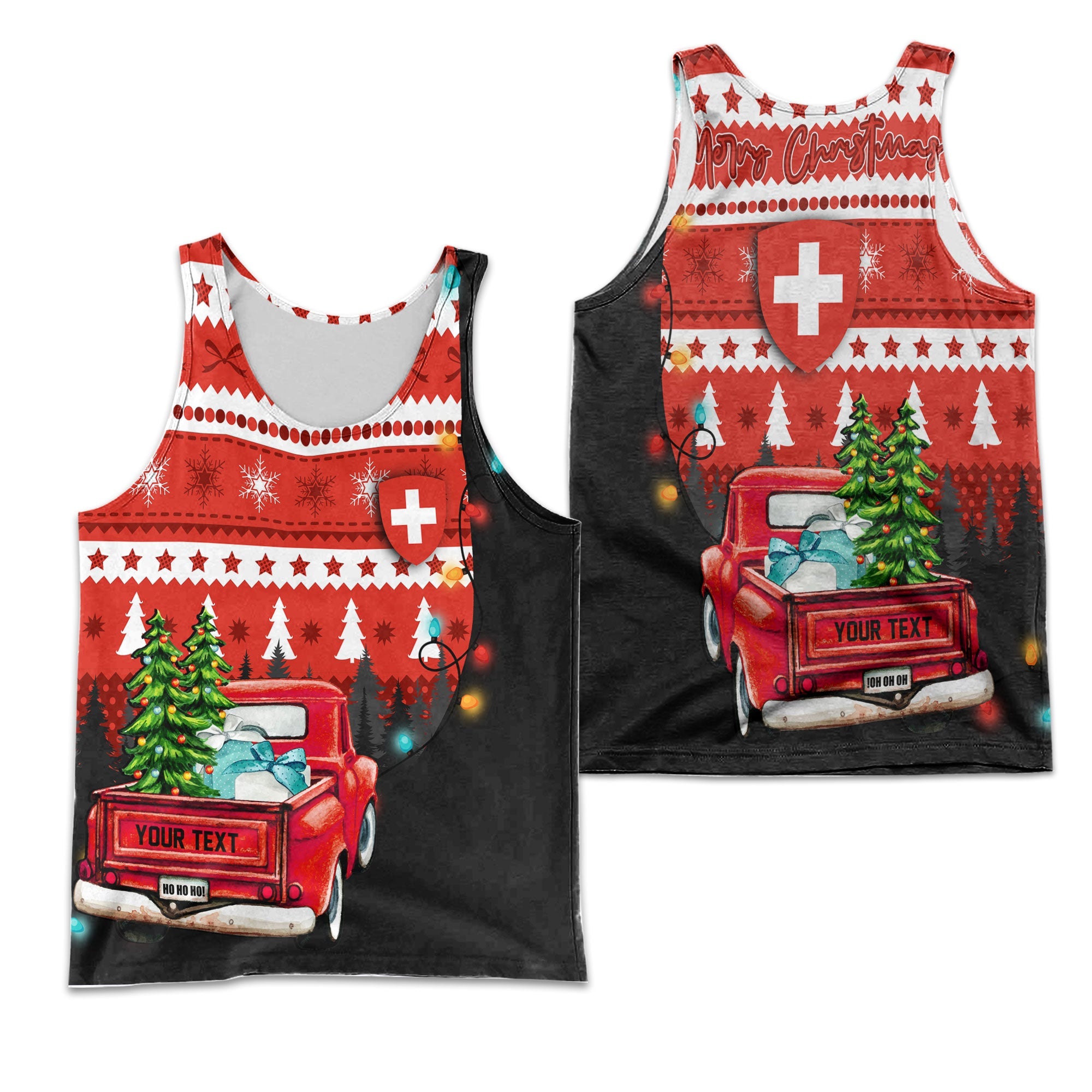 Switzerland Men Tank Top Coat Of Arms Christmas Style