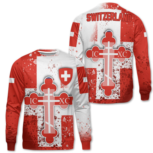 Switzerland Sweatshirt Flag & Coat Of Arms Orthodox Style