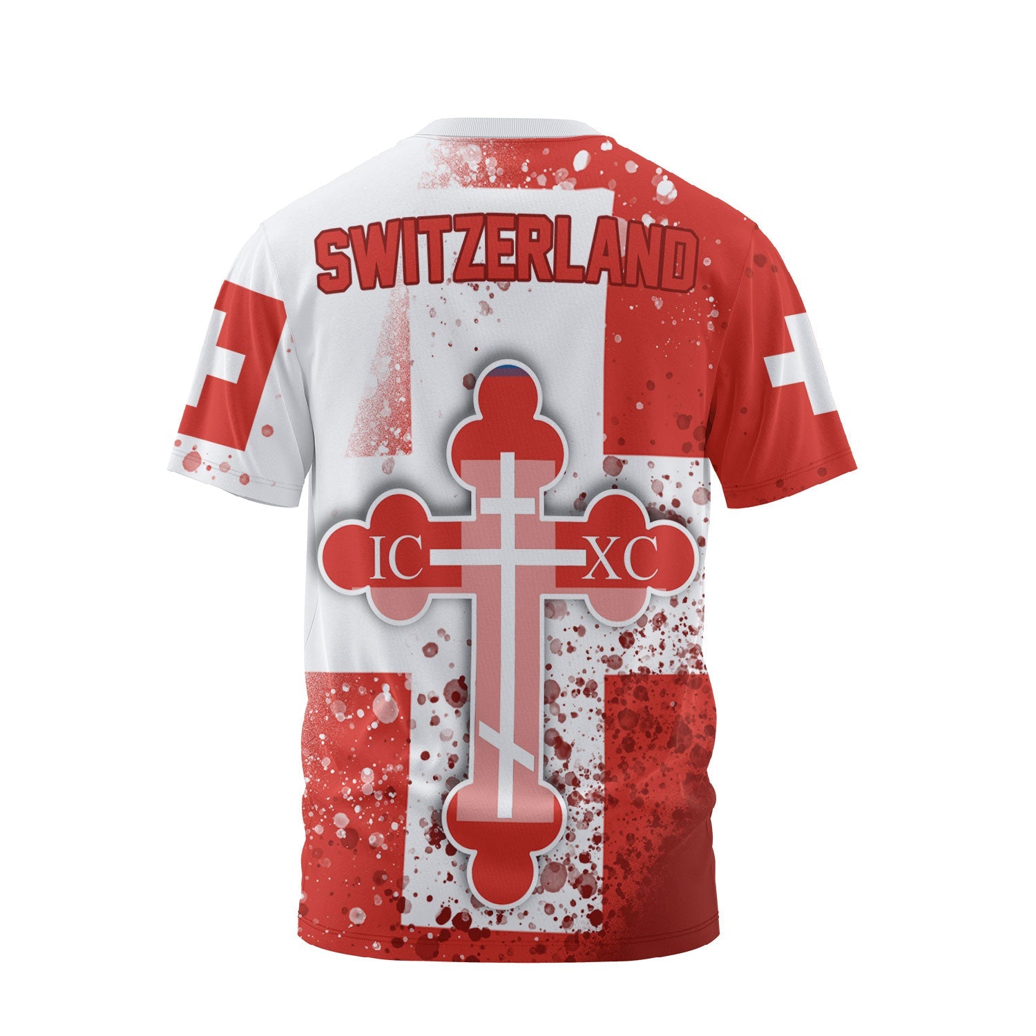 Switzerland T Shirt Flag & Coat Of Arms Orthodox Style