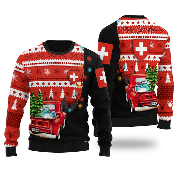 Switzerland Ugly Sweater Coat Of Arms Christmas Style