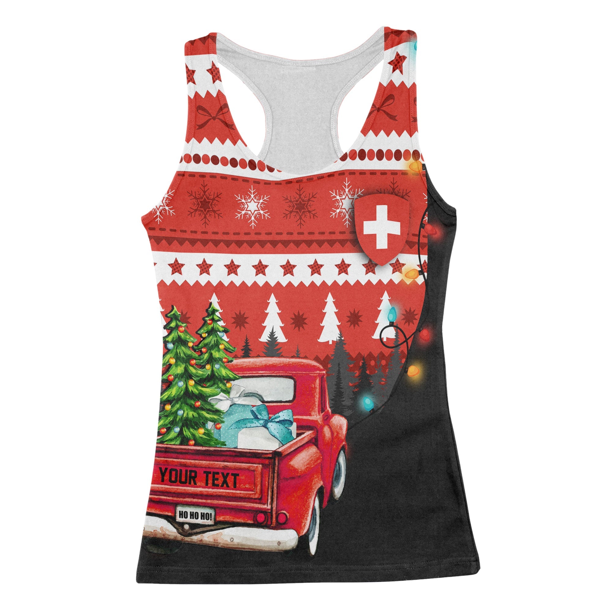 Switzerland Women Tank Top Coat Of Arms Christmas Style