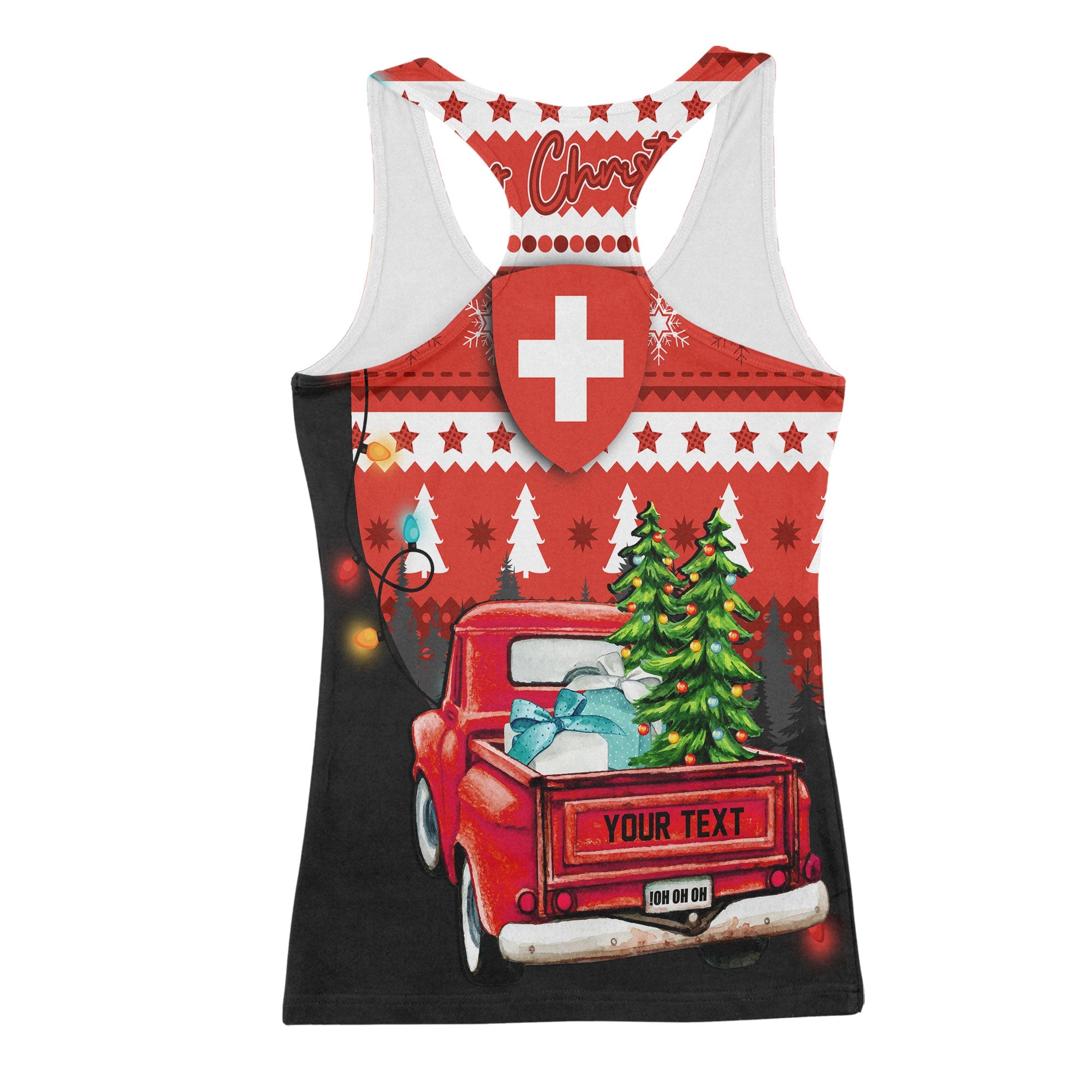 Switzerland Women Tank Top Coat Of Arms Christmas Style