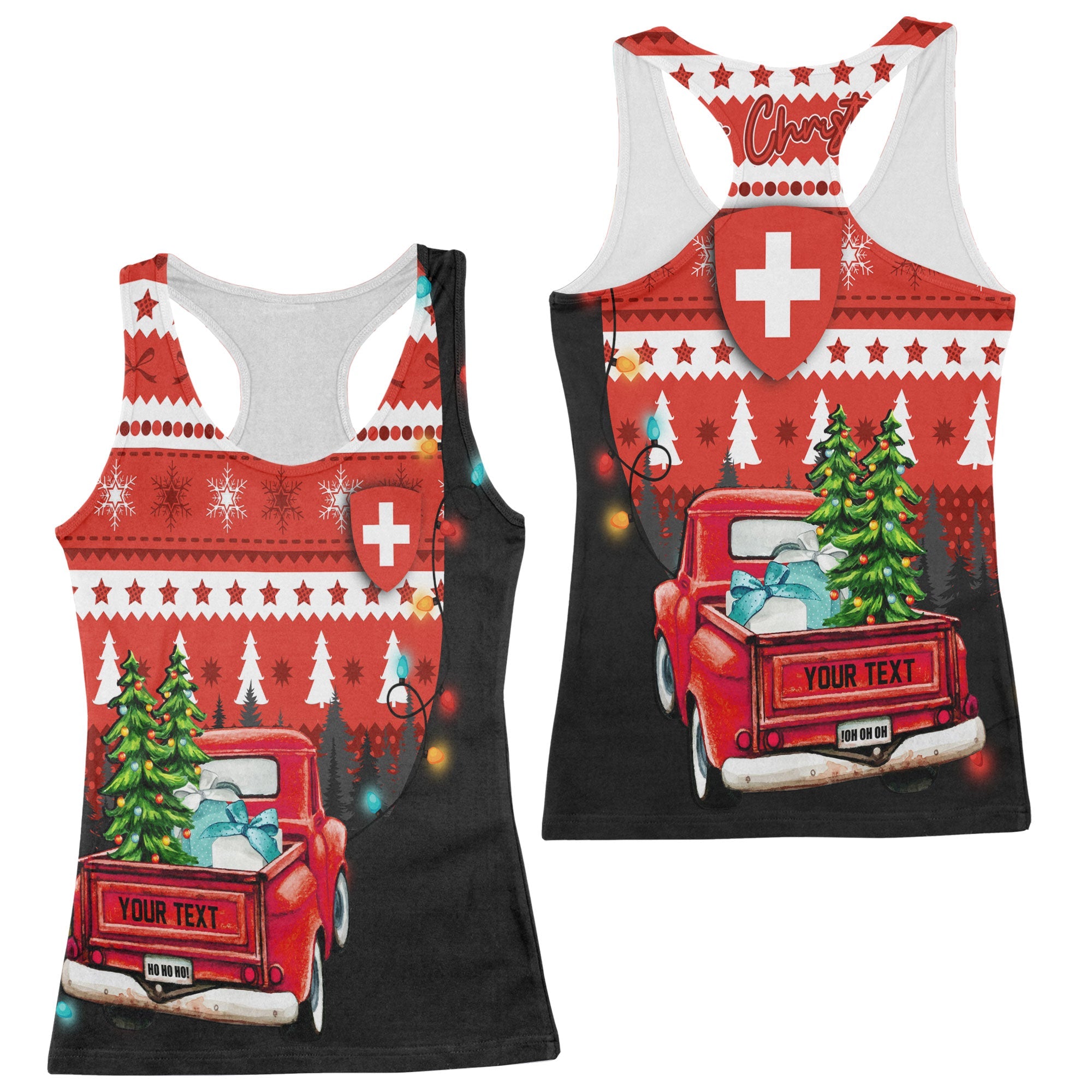 Switzerland Women Tank Top Coat Of Arms Christmas Style