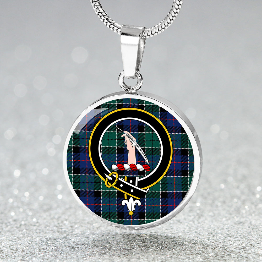 Scottish Tartan Syme Modern Clan Circle Necklace Classic Style