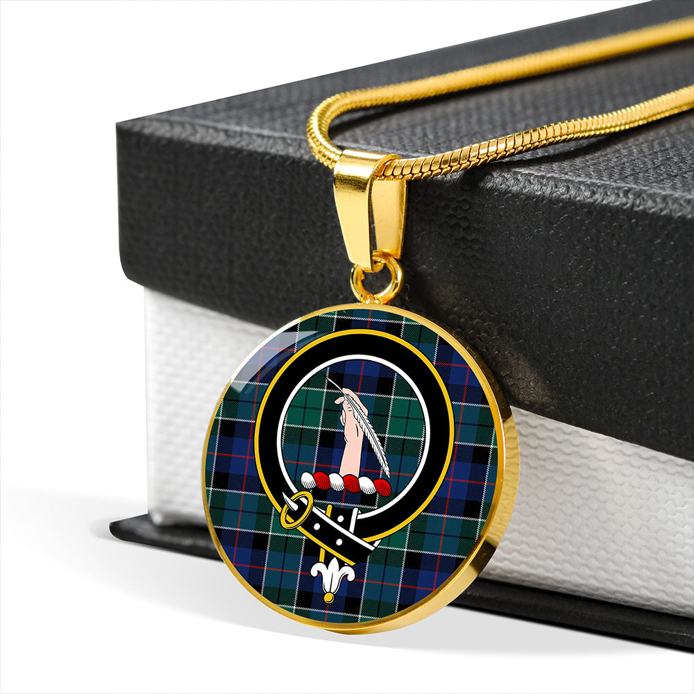 Scottish Tartan Syme Modern Clan Circle Necklace Classic Style