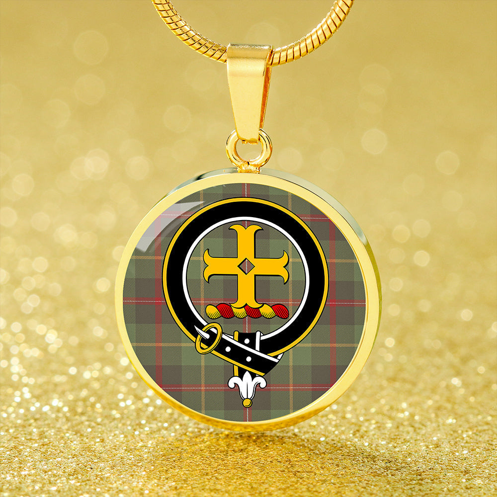 Scottish Tartan Symington Weathered Clan Circle Necklace Classic Style