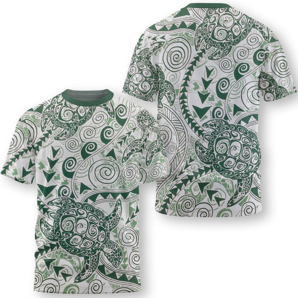 Hawaii Polynesian Turtle T Shirt Green Style