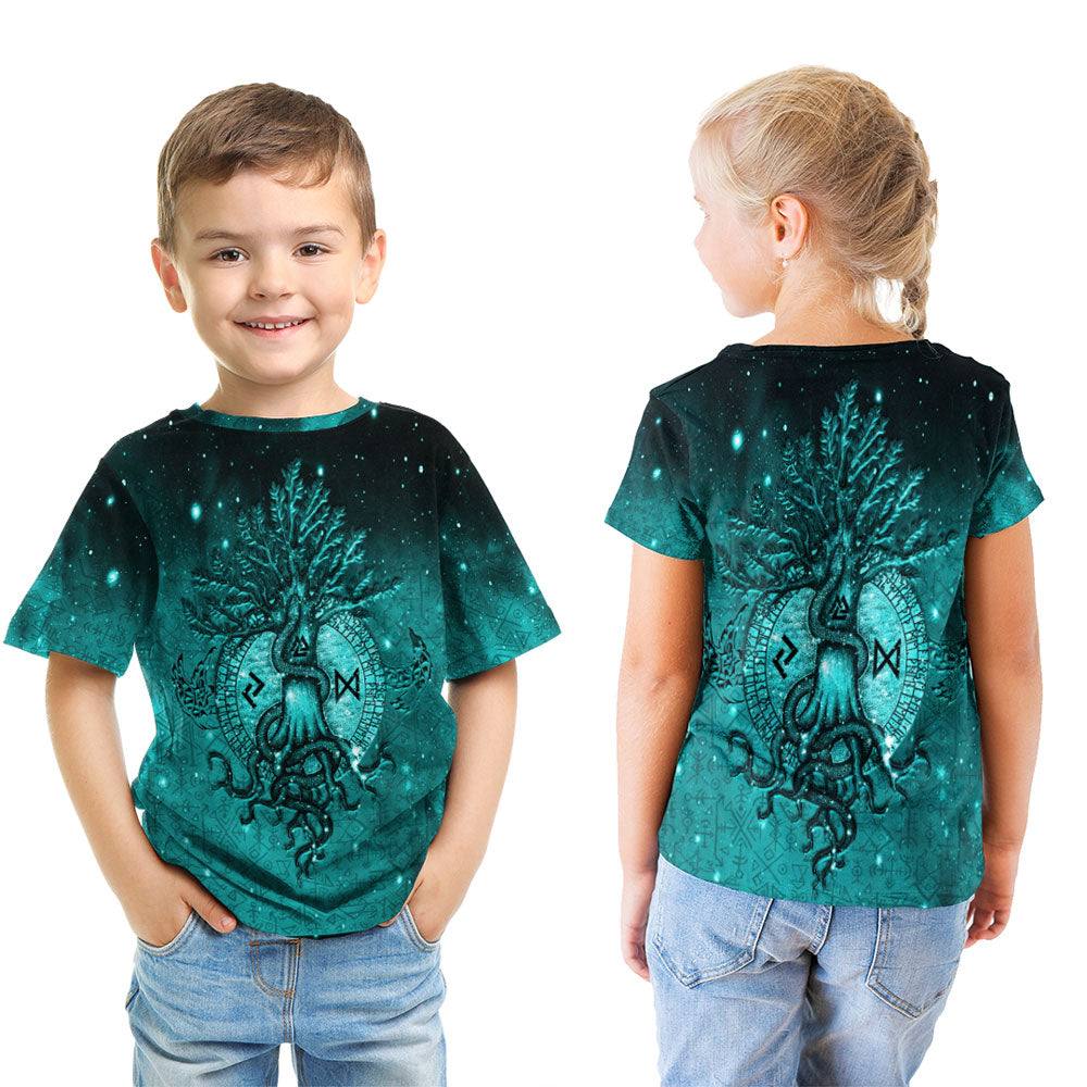 Viking T-Shirt Yggdrasil Viking Cyan Thunder