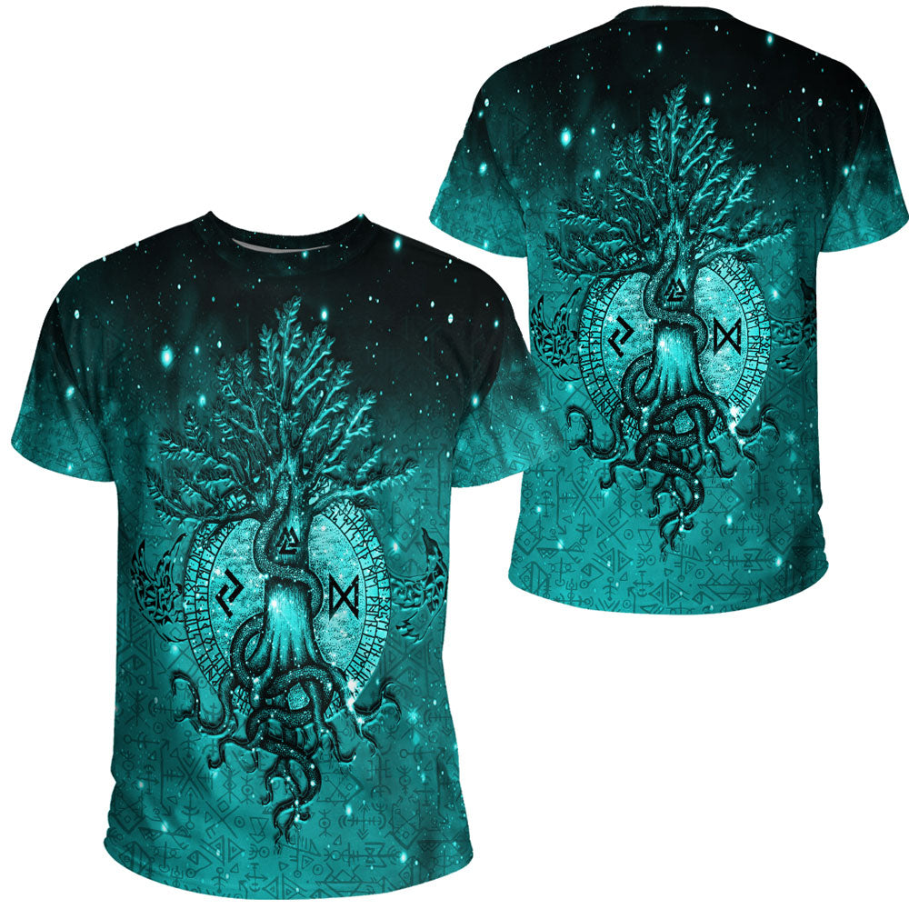 Viking T-Shirt Yggdrasil Viking Cyan Thunder