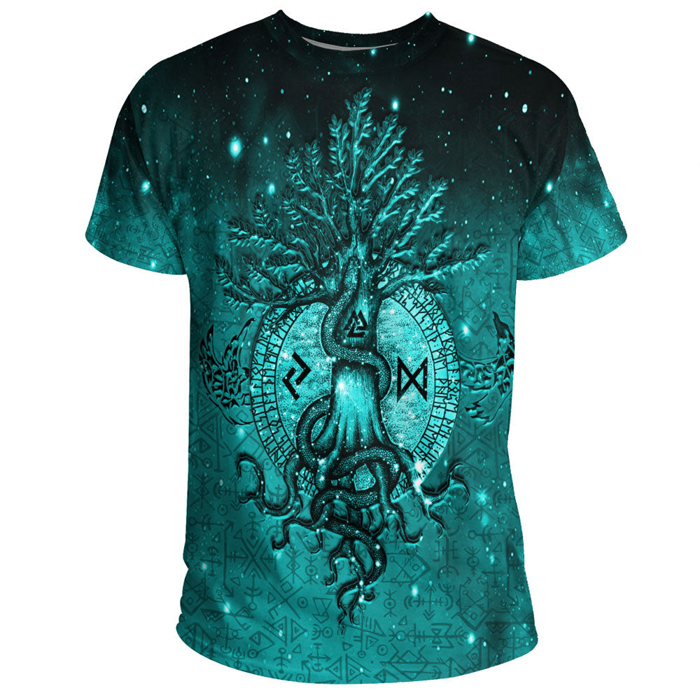 Viking T-Shirt Yggdrasil Viking Cyan Thunder