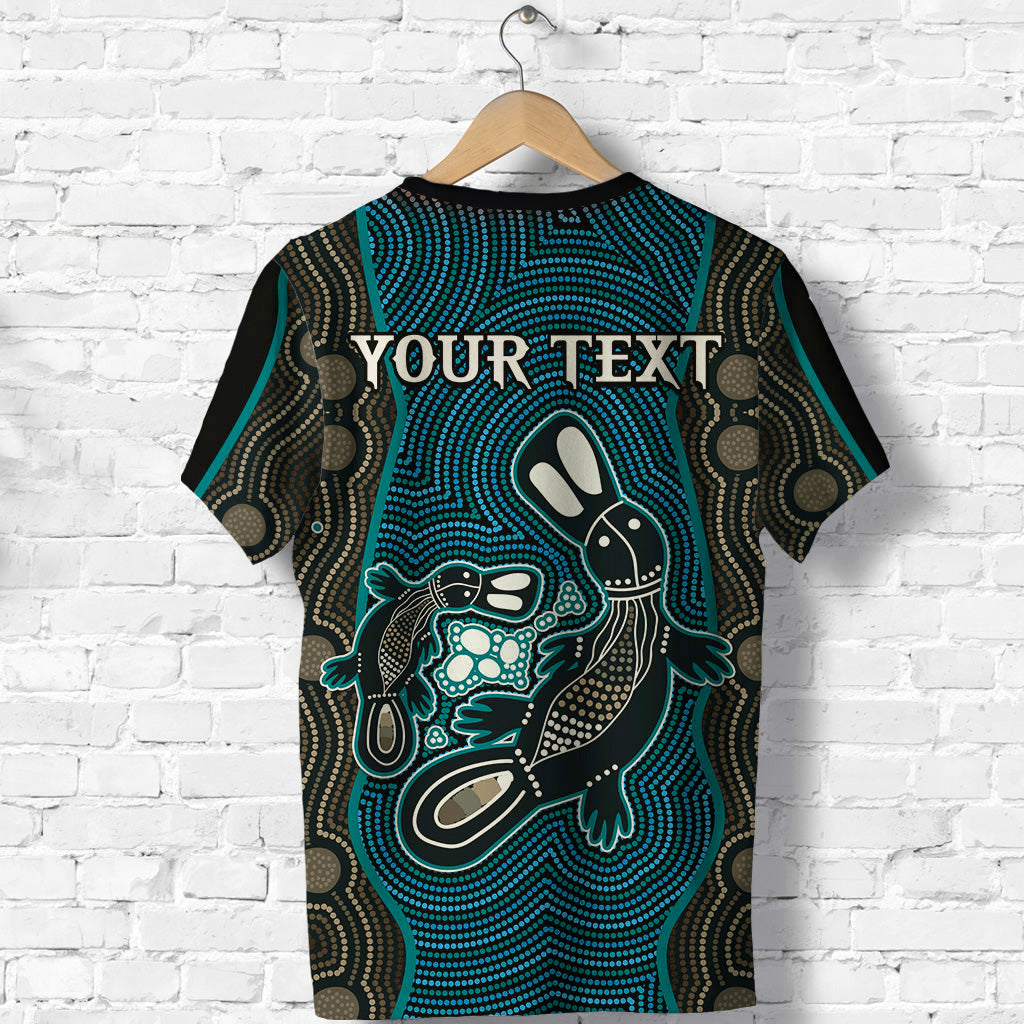 (Custom Personalised) Aboriginal Dot TShirt Platypus Victory Version Blue