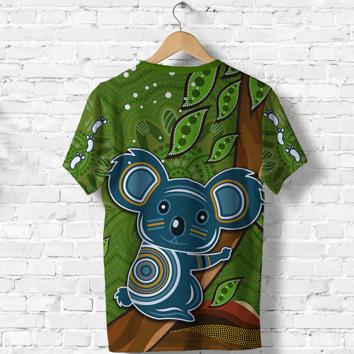 (Custom Personalised) Koala Climbing Tree TShirt Aboriginal Aussie