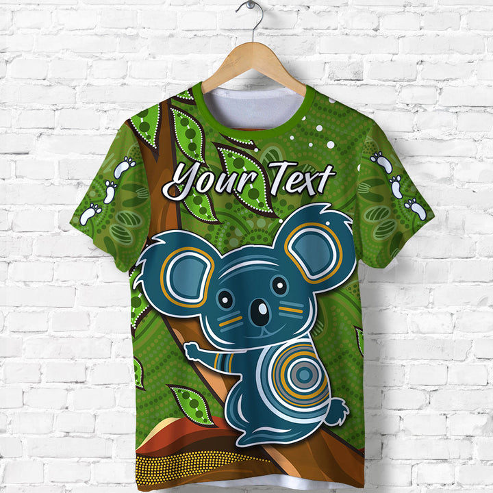 (Custom Personalised) Koala Climbing Tree TShirt Aboriginal Aussie