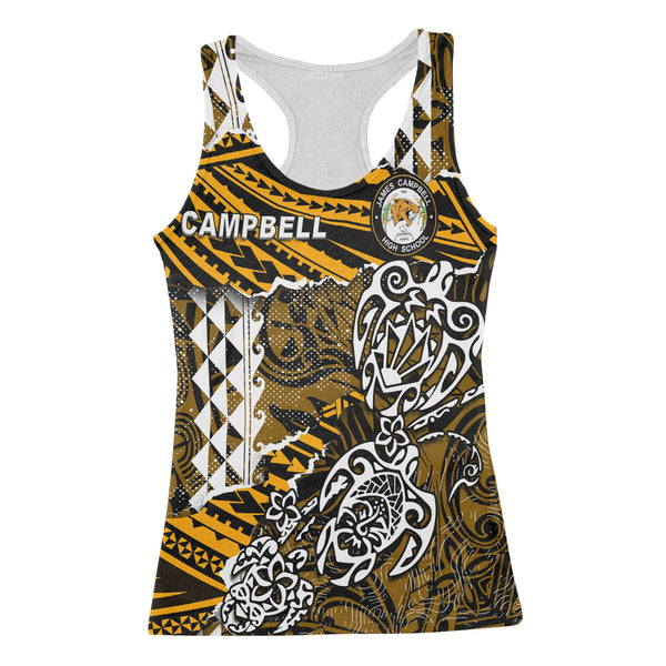 Hawaii James Campbell High School Custom Racerback Tank Polynesian Turtle Style