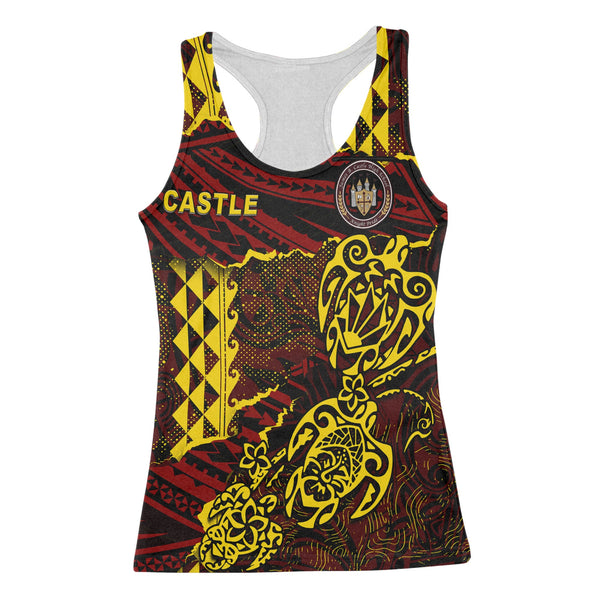 Hawaii Castle High School Custom Racerback Tank Polynesian Turtle Style