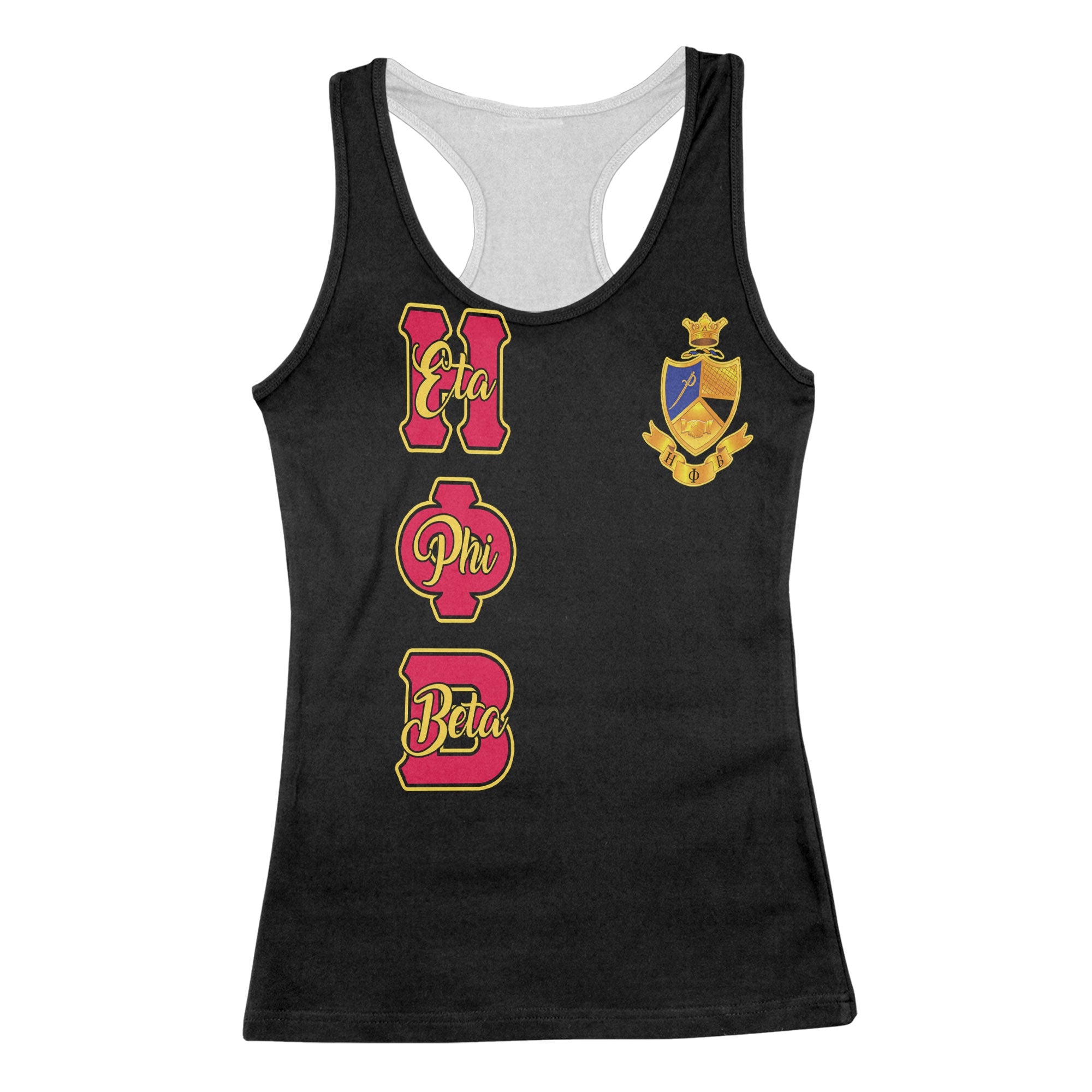 Sorority Tank Top - Personalized Eta Phi Beta Racerback Tank Original Black Style