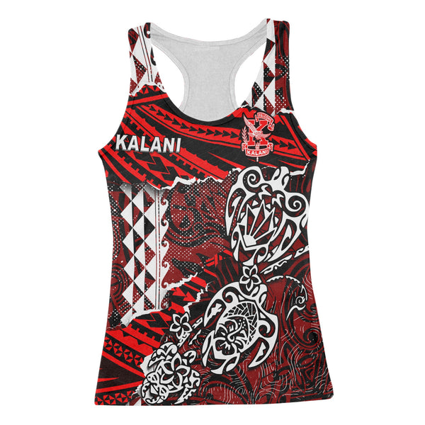 Hawaii Kalani High School Custom Racerback Tank Polynesian Turtle Style