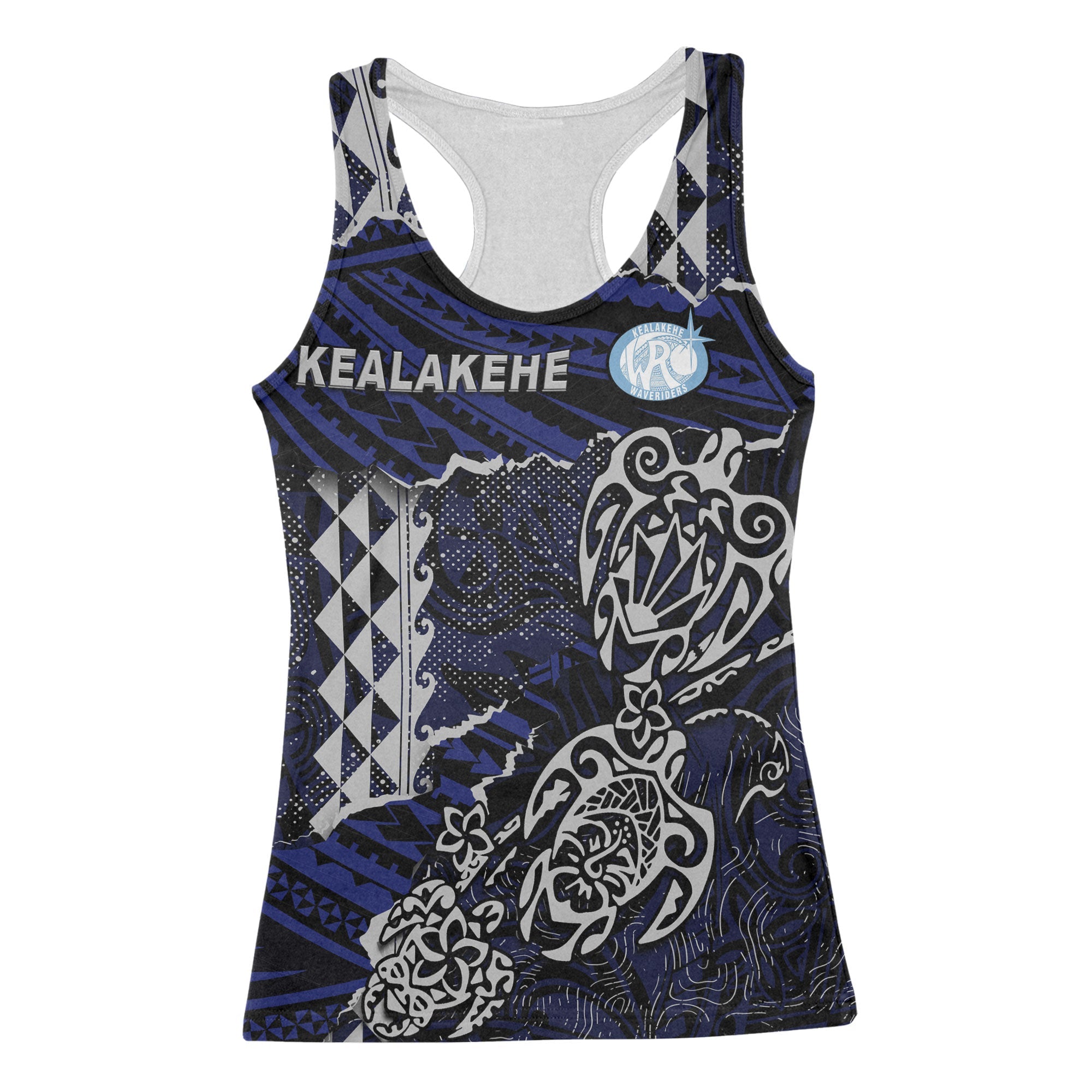 Hawaii Kealakehe High School Custom Racerback Tank Polynesian Turtle Style