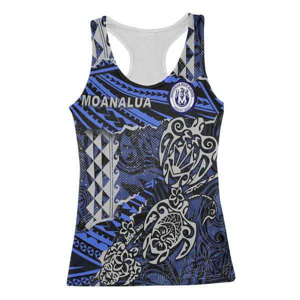 Hawaii Moanalua High School Custom Racerback Tank Polynesian Turtle Style