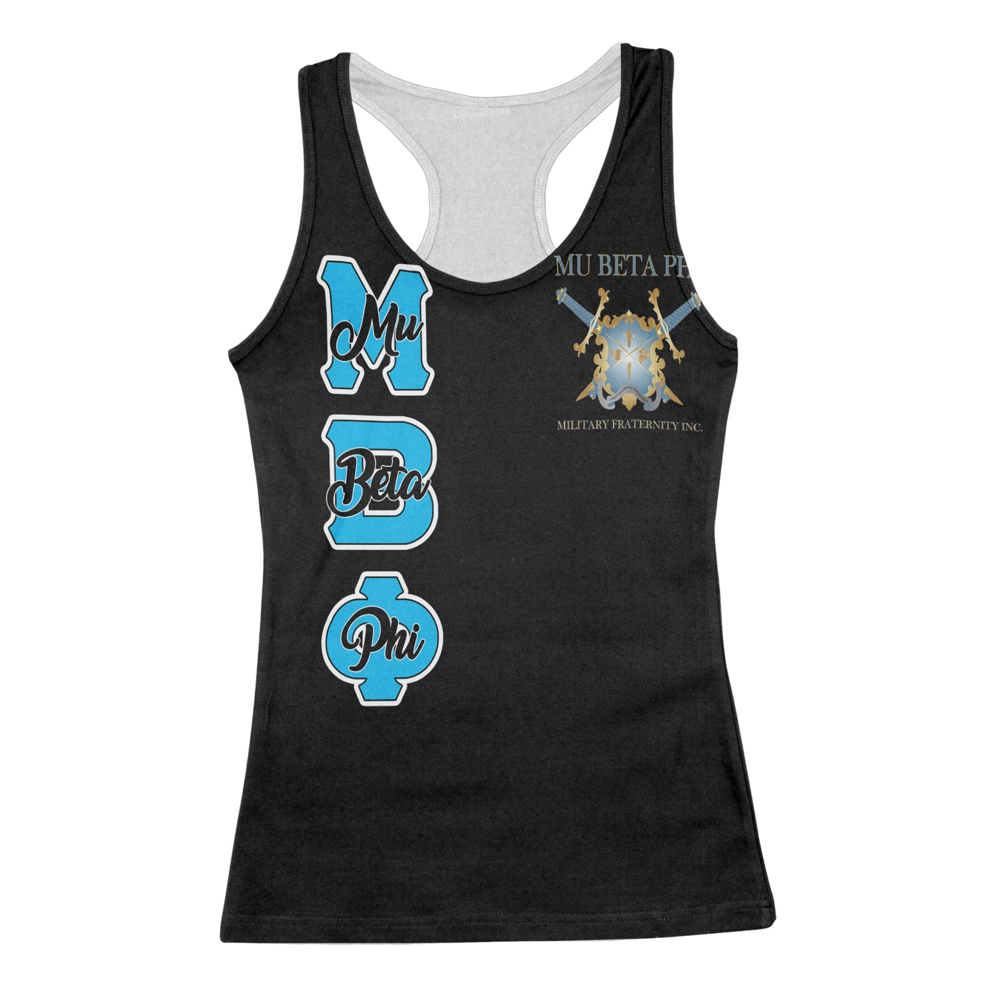 Fraternity Tank Top - Personalized Mu Beta Phi Racerback Tank Original Dark Style