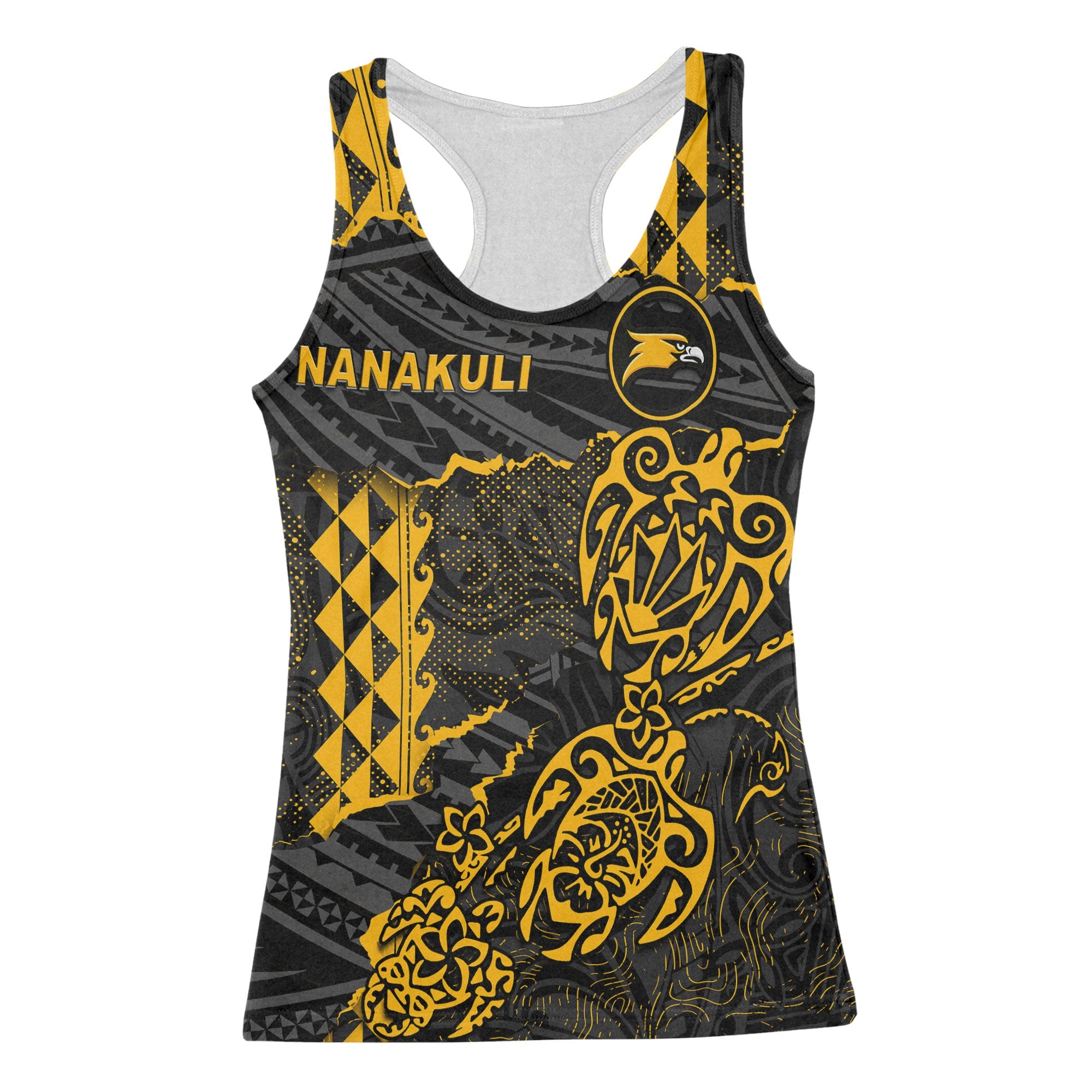 Hawaii Nanakuli High School Custom Racerback Tank Polynesian Turtle Style