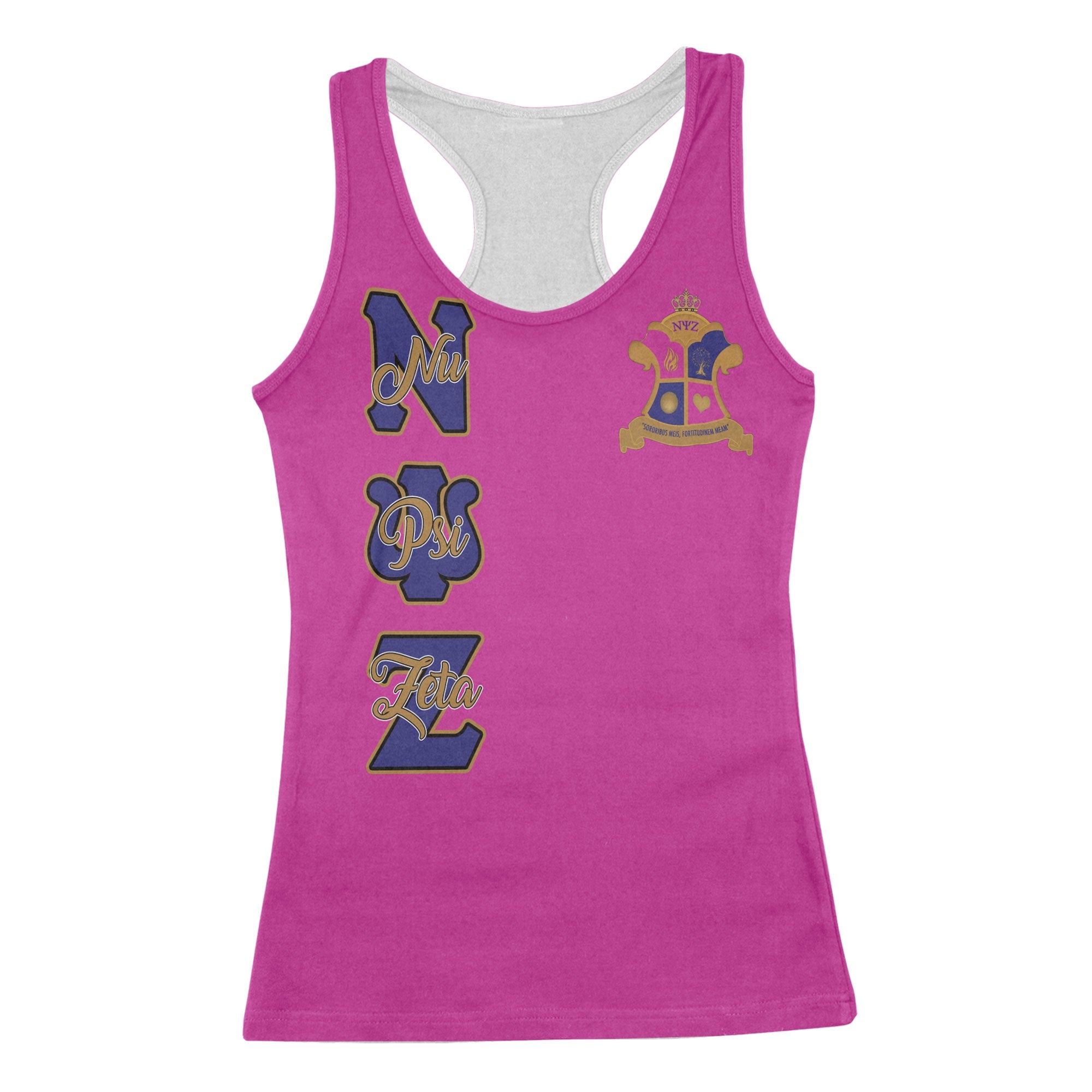 Sorority Tank Top - Personalized Nu Psi Zeta Racerback Tank Original Pink Style