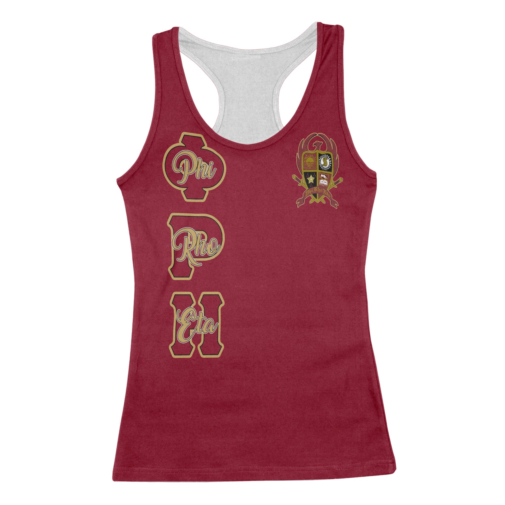 Fraternity Tank Top - Personalized Phi Rho Eta Racerback Tank Original Maroon Style