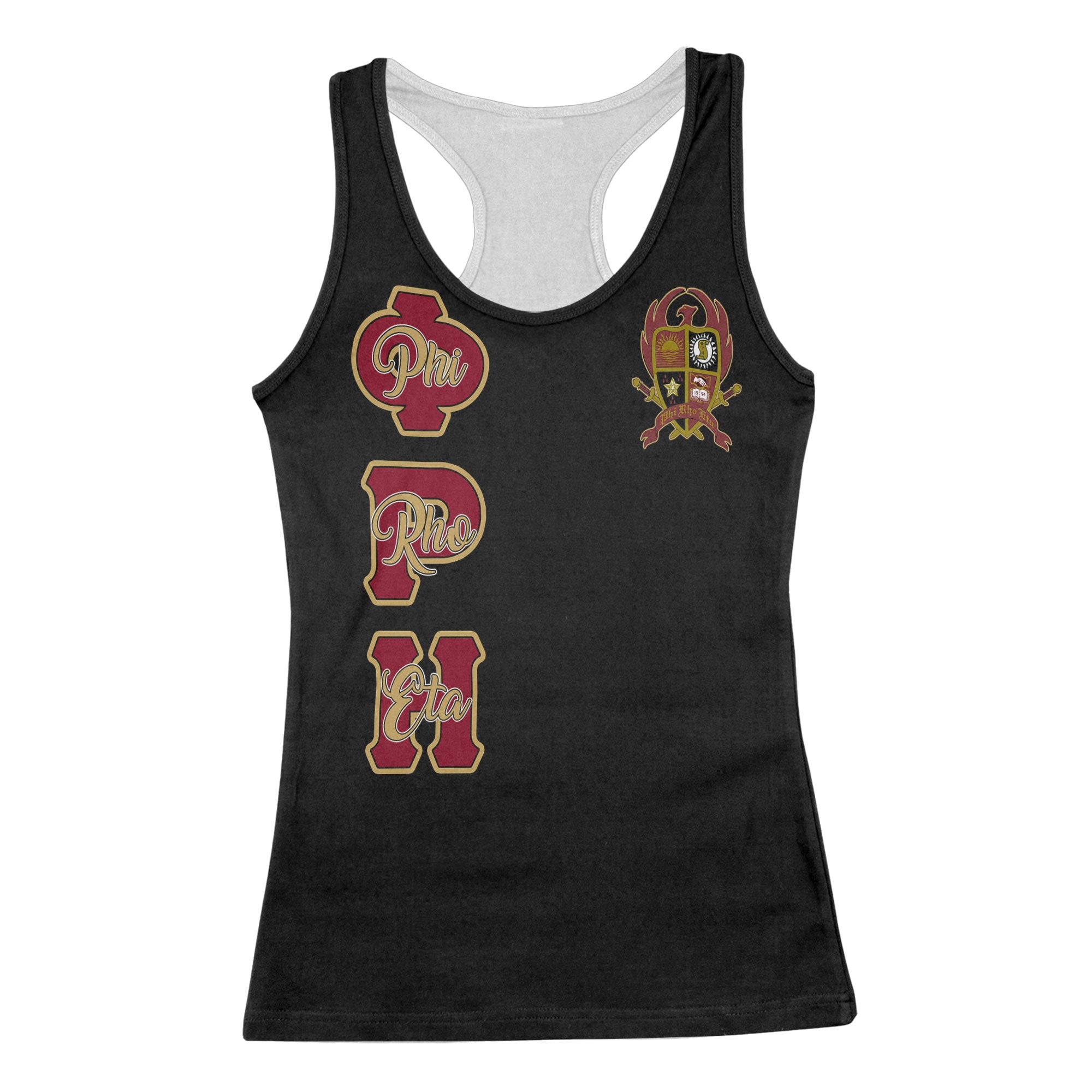 Fraternity Tank Top - Personalized Phi Rho Eta Racerback Tank Original Dark Style