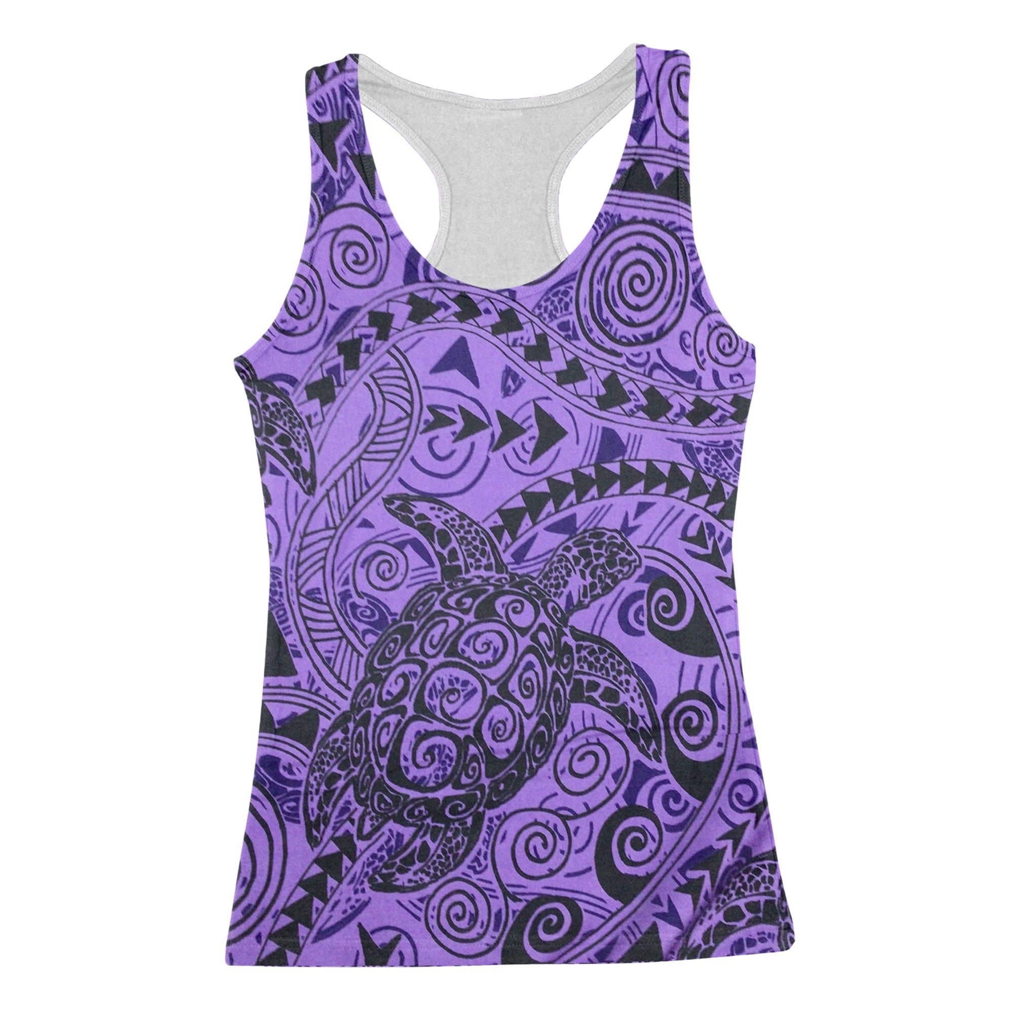 Hawaii Polynesian Turtle Racerback Tank Purple Style