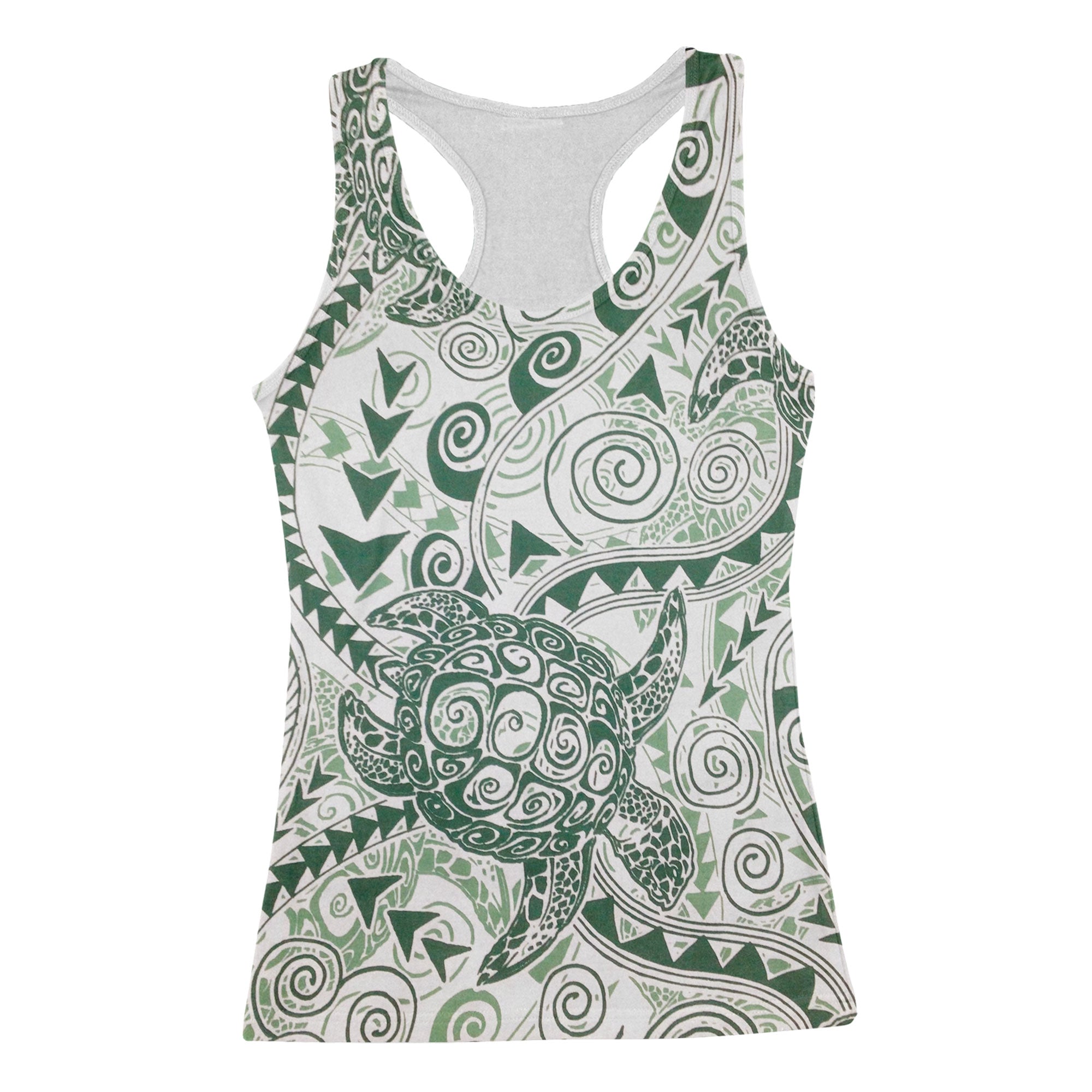 Hawaii Polynesian Turtle Racerback Tank Green Style