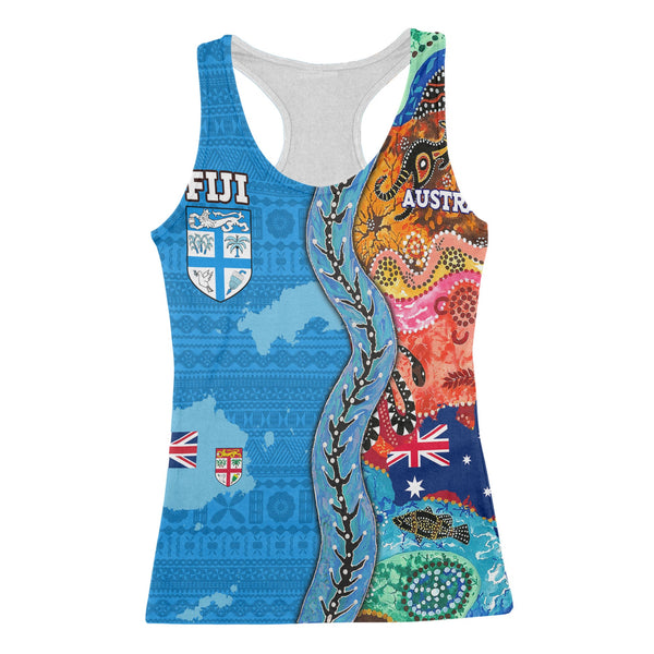 Custom Fiji Tapa & Australia Aboriginal Racerback Tank