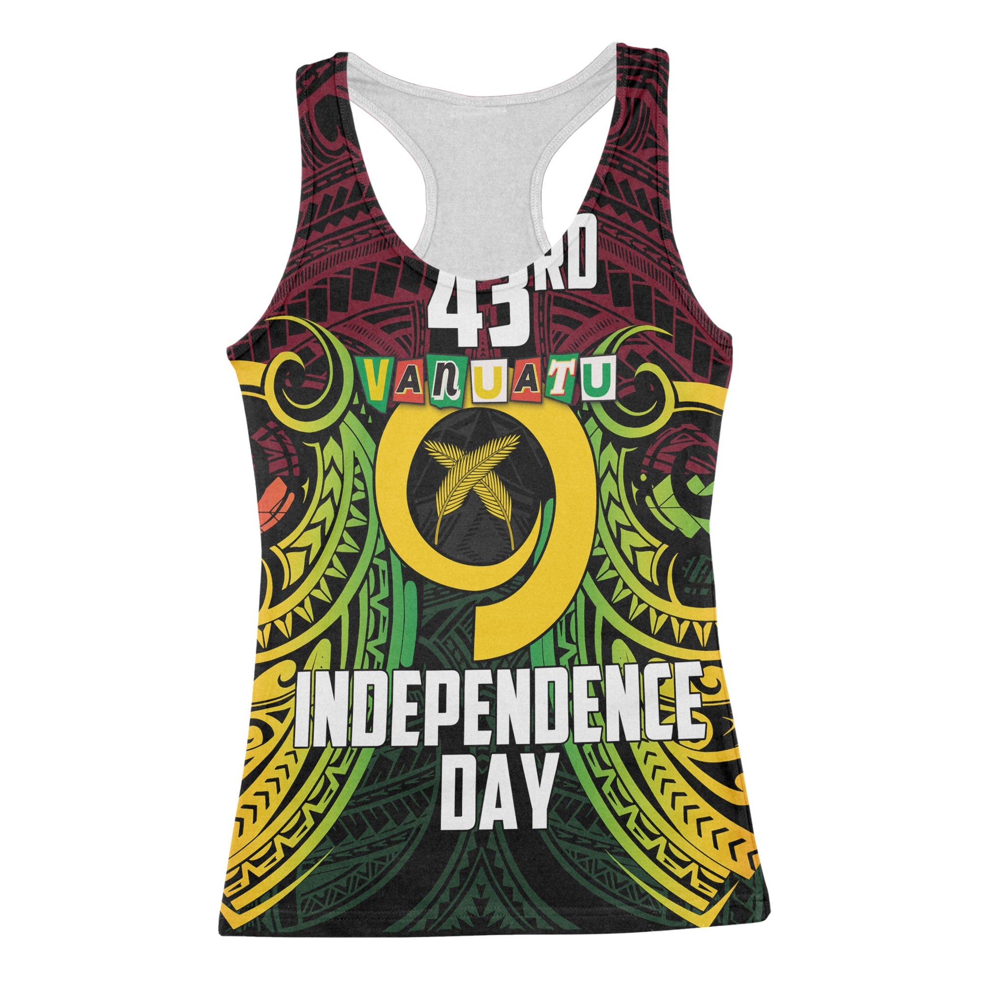 Vanuatu Racerback Tank Independence Day 43rd Anniversary Style 2