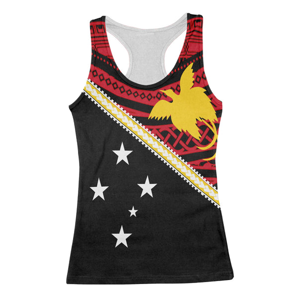 Papua New Guinea Racerback Tank Polynesian Flag Style