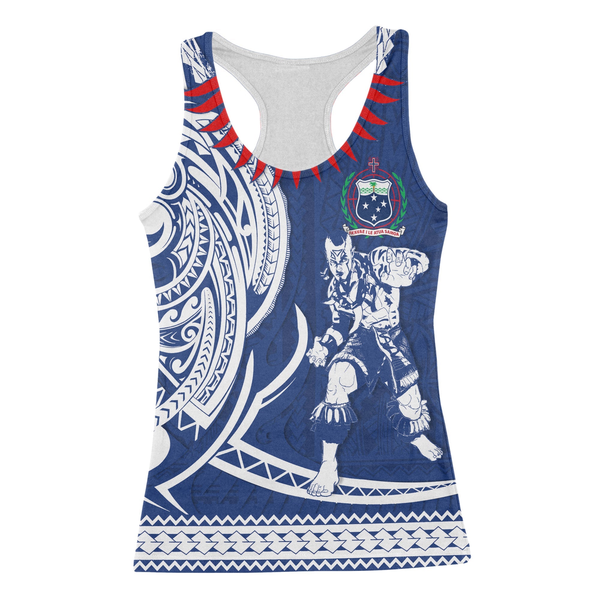 Custom Samoa Racerback Tank Warrior Ula Nifo Style