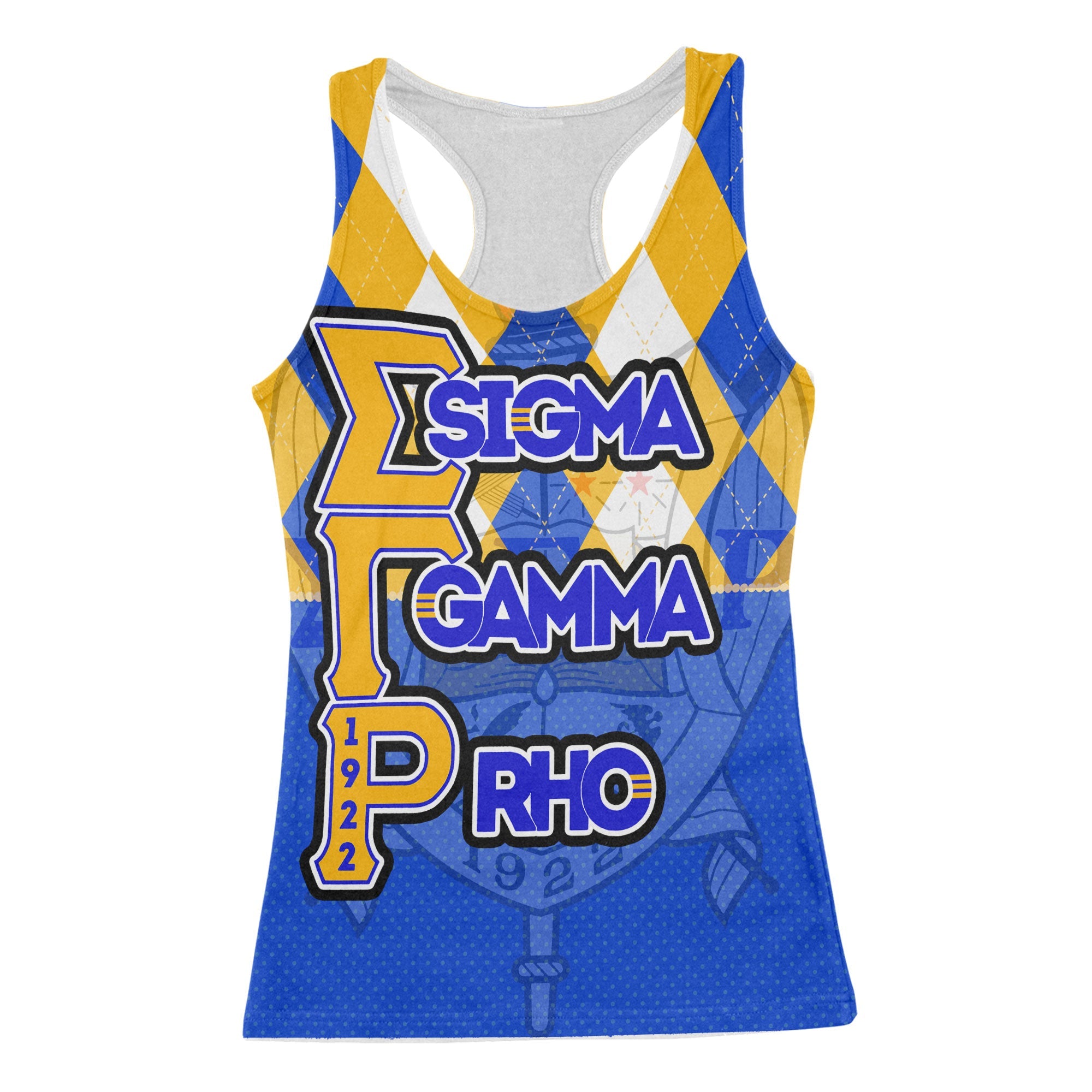 Sorority Tank Top - Christmas Sigma Gamma Rho Girl Racerback Tank Rhombus Pattern Style