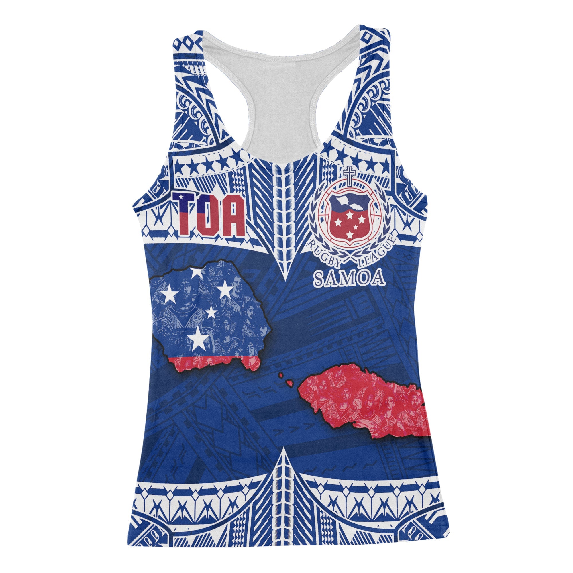 Custom Samoa TOA Rugby Racerback Tank Map Style