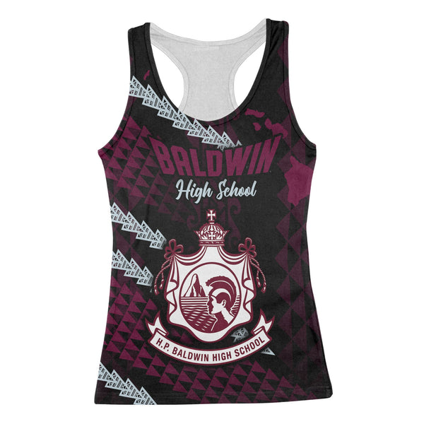 Hawaii Baldwin High School Custom Racerback Tank Map Style