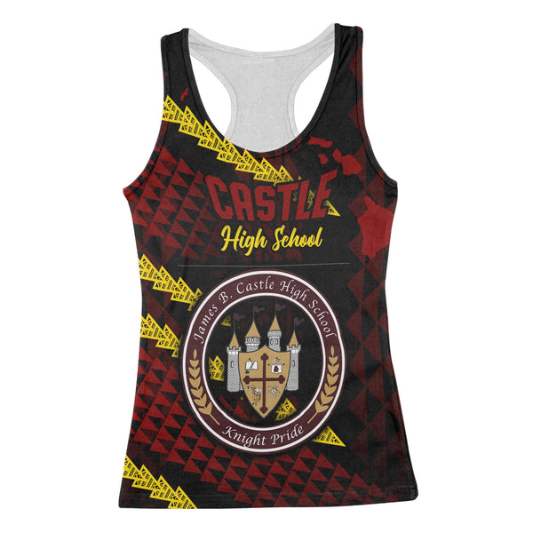 Hawaii Castle High School Custom Racerback Tank Map Style