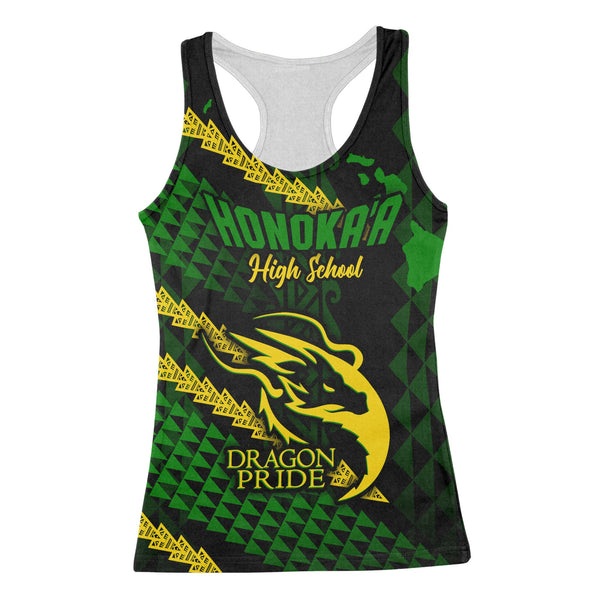 Hawaii Honoka High & Intermediate School Custom Racerback Tank Map Style