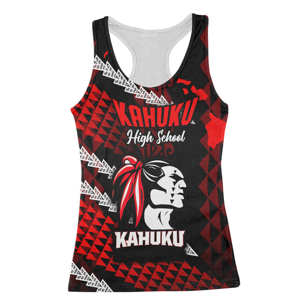 Hawaii Kahuku High & Intermediate School Custom Racerback Tank Map Style