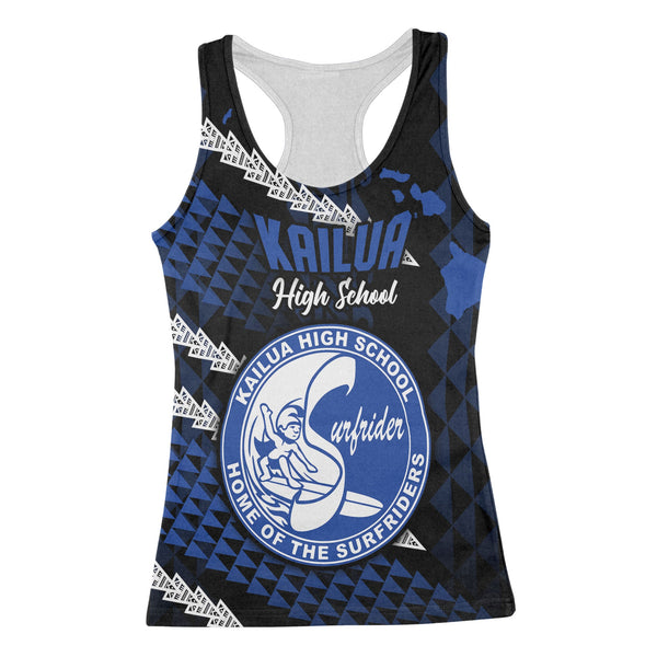 Hawaii Kailua High School Custom Racerback Tank Map Style