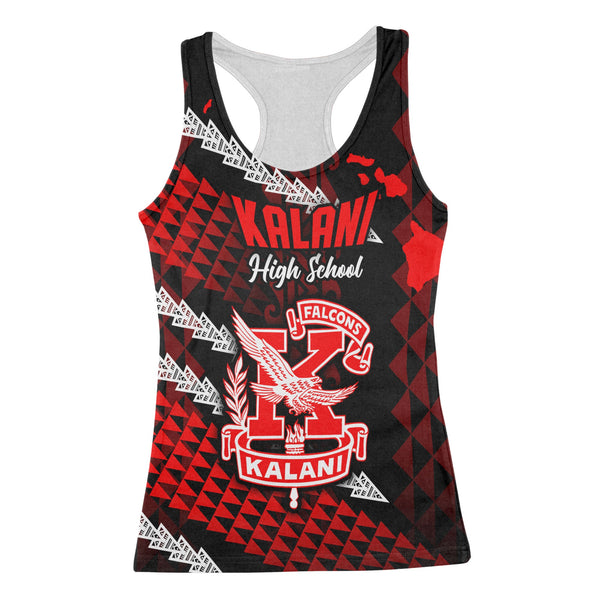 Hawaii Kalani High School Custom Racerback Tank Map Style