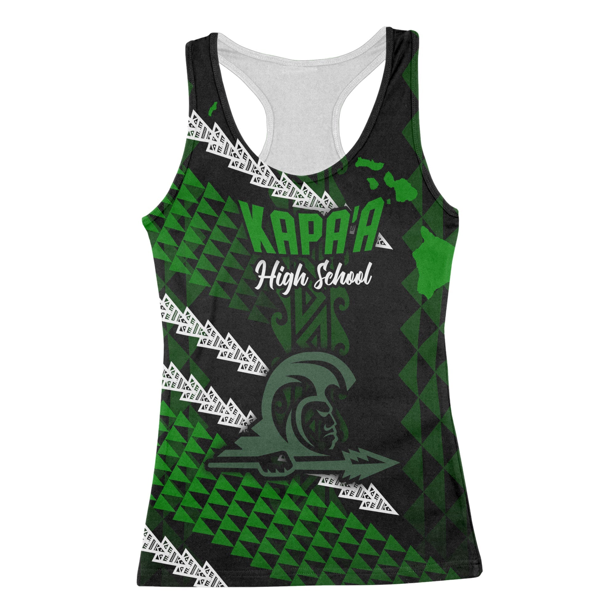 Hawaii Kapaa High School Custom Racerback Tank Map Style