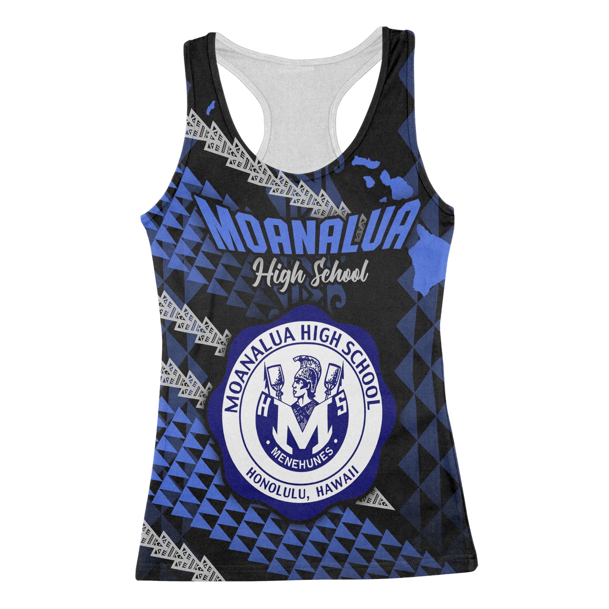 Hawaii Moanalua High School Custom Racerback Tank Map Style