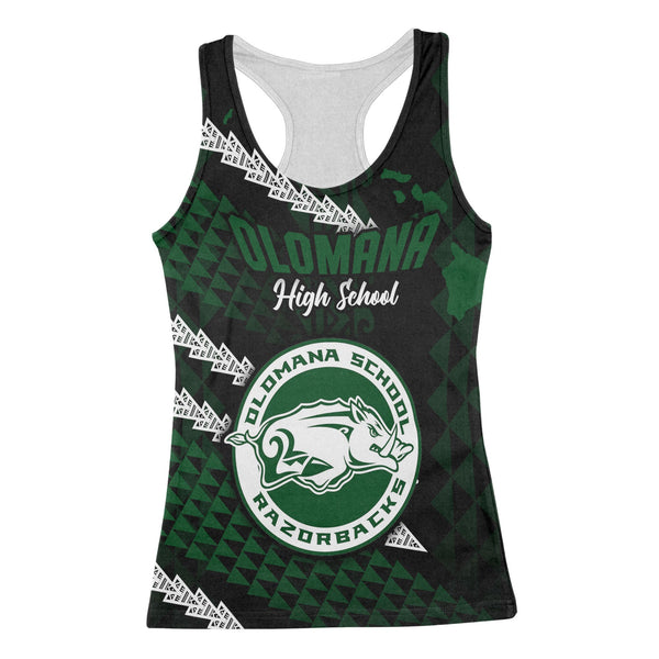 Hawaii Olomana High & Intermediate School Custom Racerback Tank Map Style