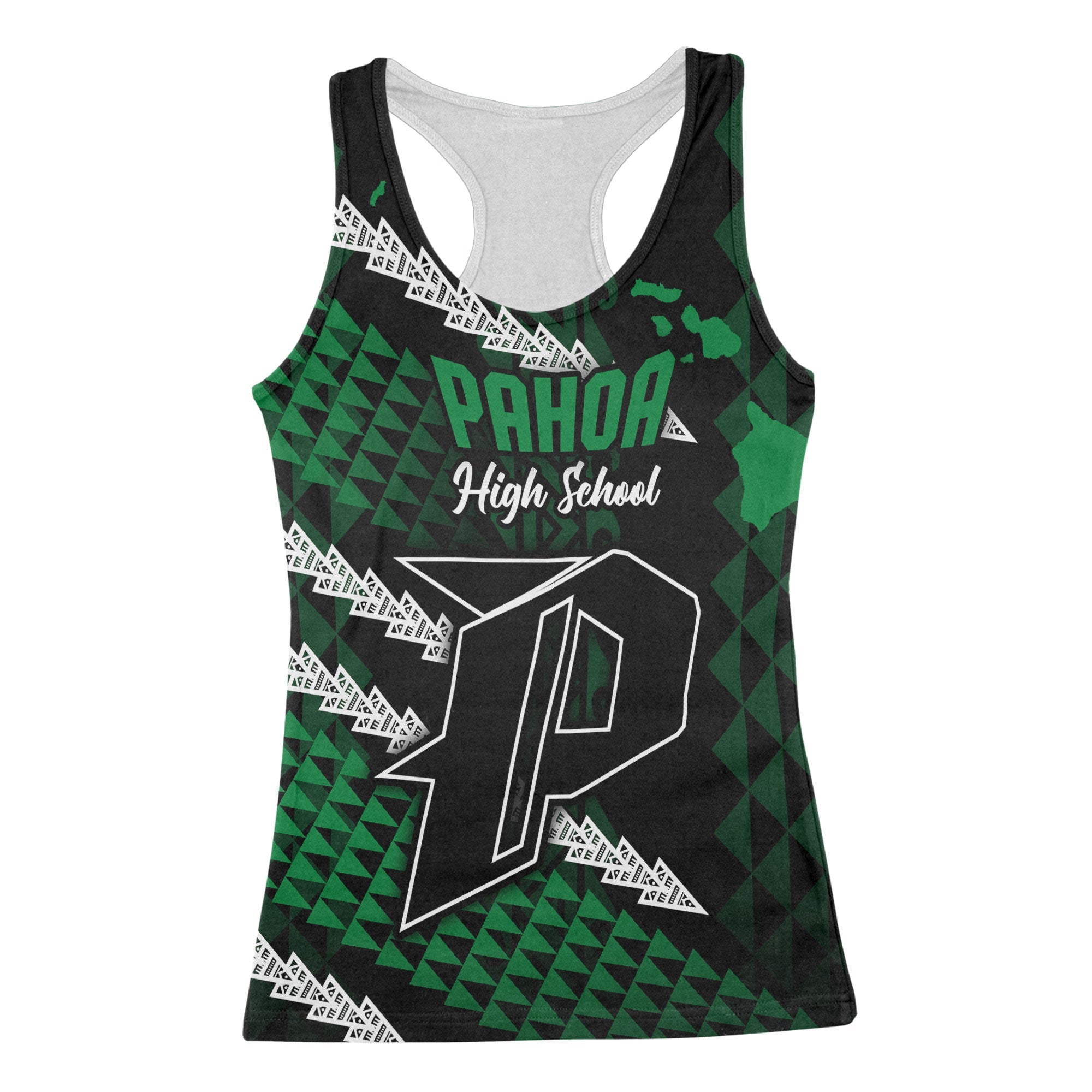 Hawaii Pahoa High & Intermediate School Custom Racerback Tank Map Style