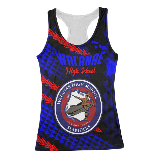 Hawaii Waianae High School Custom Racerback Tank Map Style