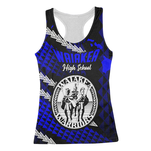 Hawaii Waiakea High School Custom Racerback Tank Map Style