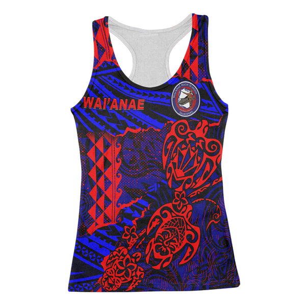 Hawaii Waianae High School Custom Racerback Tank Polynesian Turtle Style